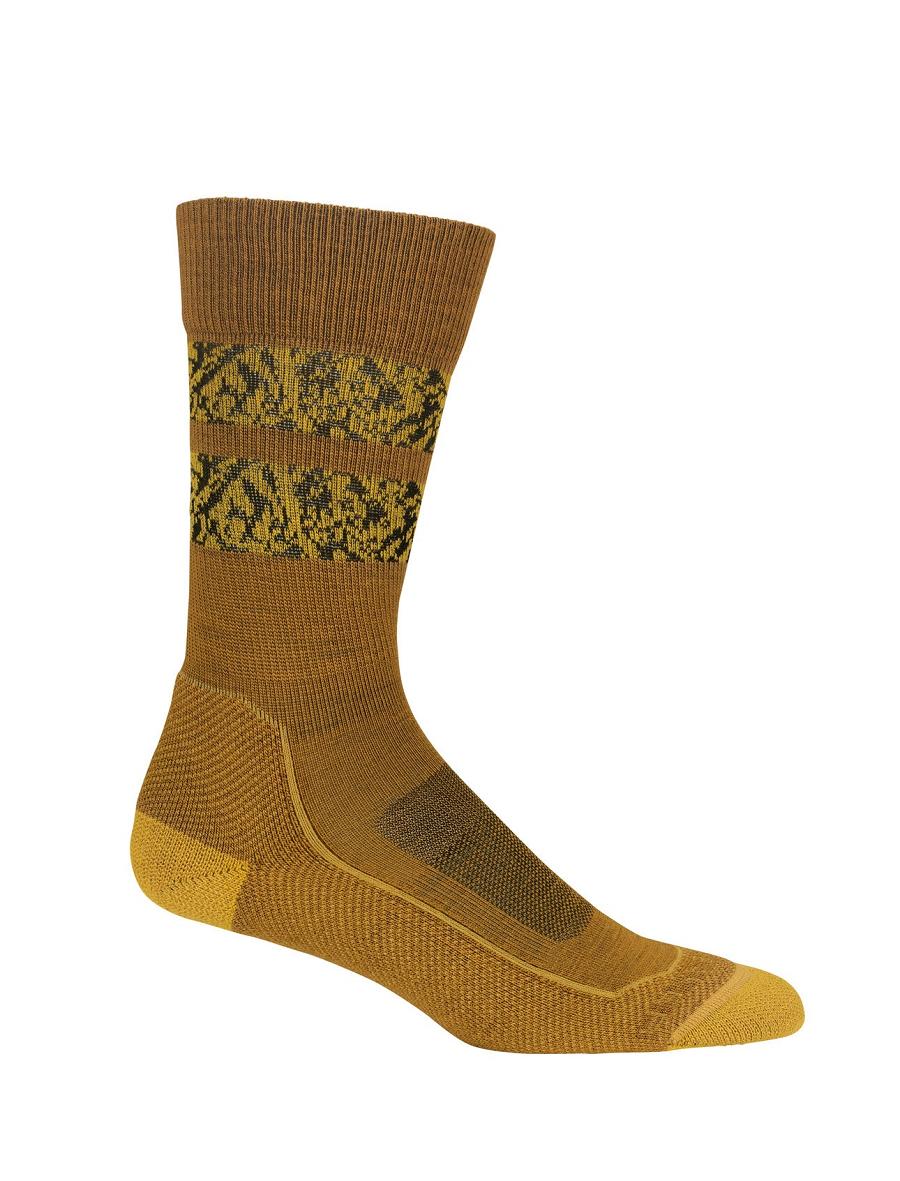 Clove / Silent Gold Icebreaker Merino Hike+ Light Crew Natural Summit Women's Socks | AU 1402KORI